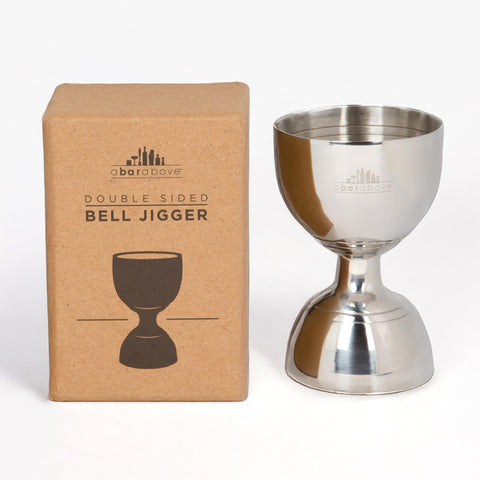A Bar Above premium bell jigger with stainless steel body for precise pours.
