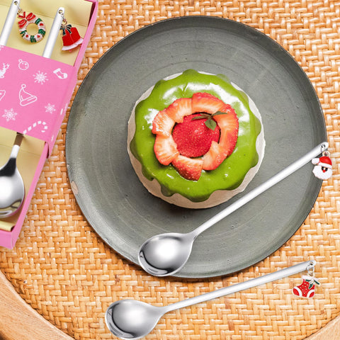 A · HOUSEWARE festive table setting with silverware spoons.