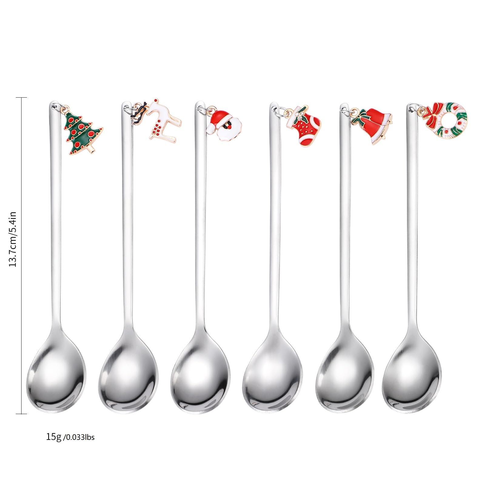 A · HOUSEWARE long-handled stainless steel spoons for tall mugs.