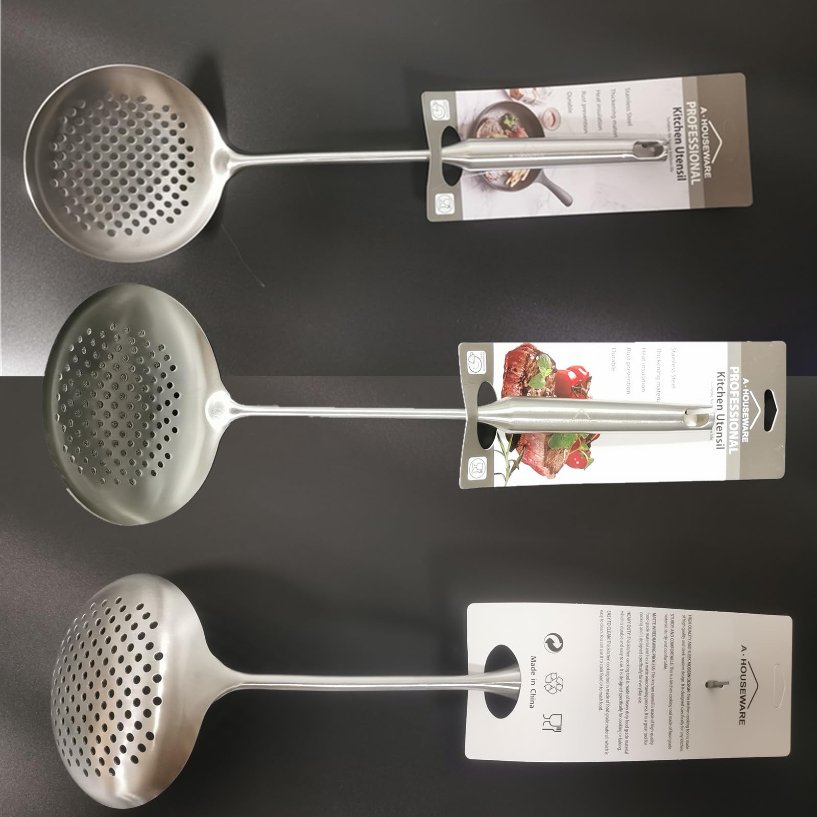 A · HOUSEWARE skimmer for frying tasks and skim foam efficiently