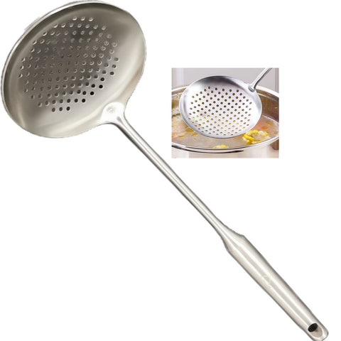A · HOUSEWARE skimmer with large slots drains pasta and vegetables efficiently