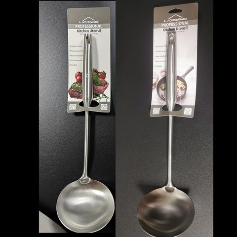 A · HOUSEWARE versatile ladle for soups, stews, chili, and gravies.