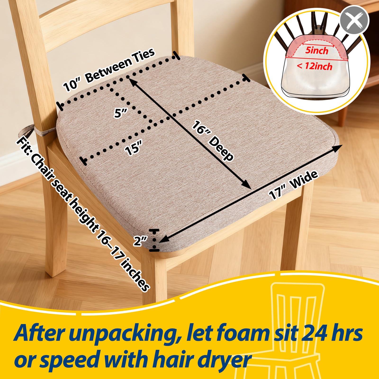 AAAAAcessories dining chair pad with non-slip base for stable meals