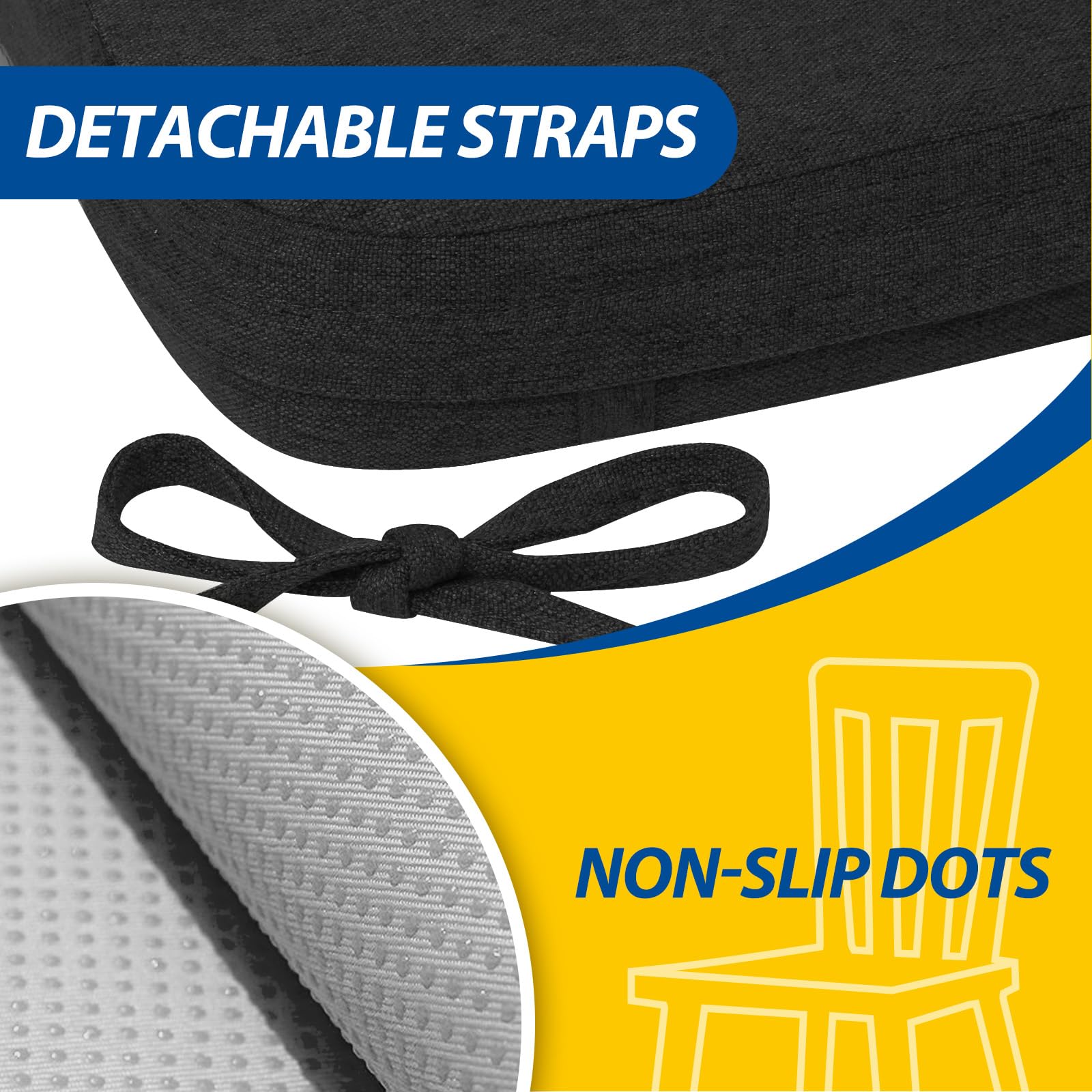 AAAAAcessories non-slip base prevents cushion shifting during meals.