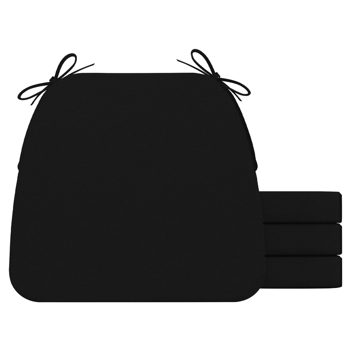 AAAAAcessories D-Shaped Cushion, black, front view for comfortable seating.