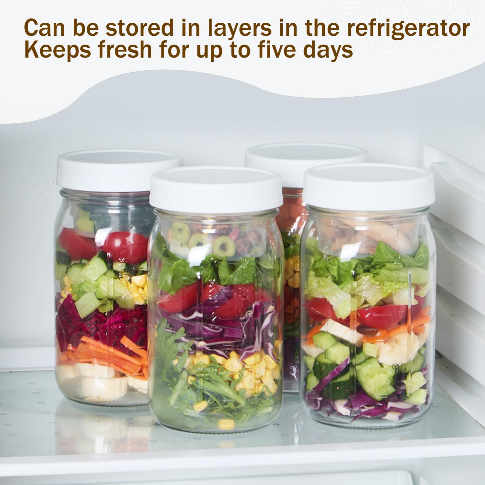 Aabberson refrigerator-friendly jar for organized, grab-and-go lunches