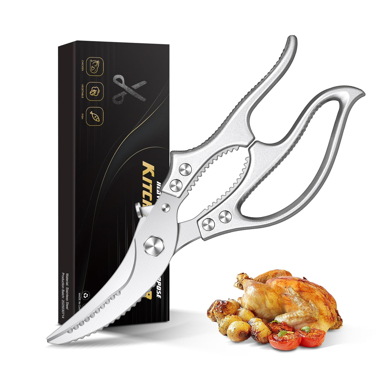 Aaeiirey Kitchen Scissors blade close-up for lasting sharpness