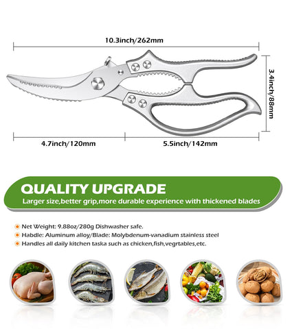 Aaeiirey Poultry Shears with safety lock shown in detail