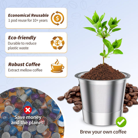 AANQQ durable metal pod uses food-grade materials for safe, reusable brewing.