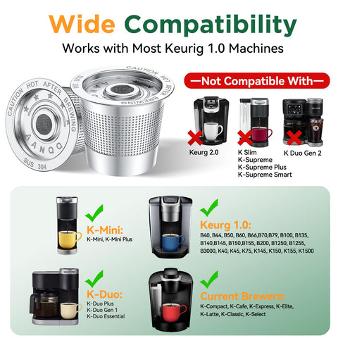 AANQQ reusable K-Cup outer-layer mesh design boosts extraction and reduces grounds.