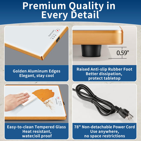 Aanuan anti-scald edge helps prevent accidental burns during service.