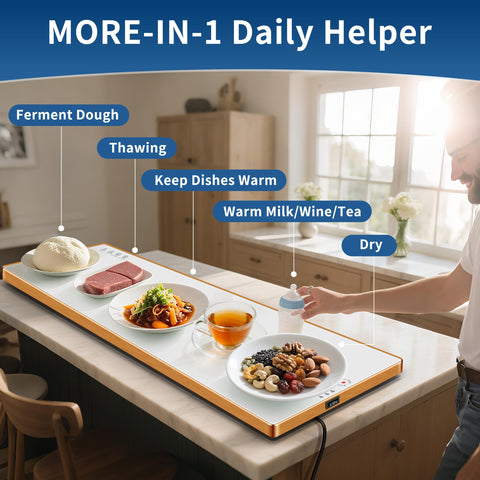 Aanuan warming tray offers full-surface heating for even temperature.