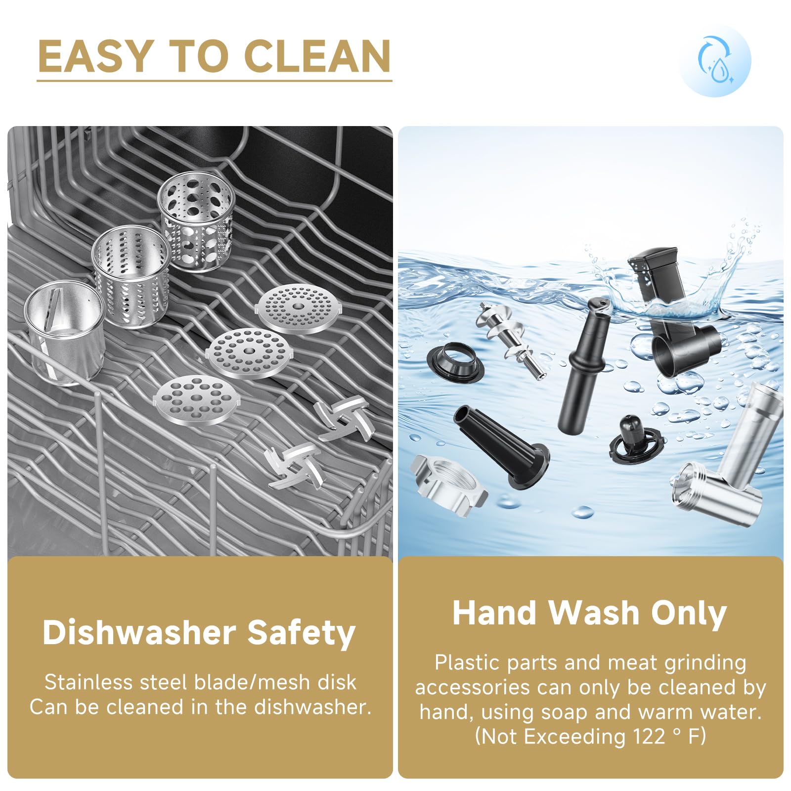 AAOBOSI dishwasher-safe blades and plates simplify post-use cleanup.