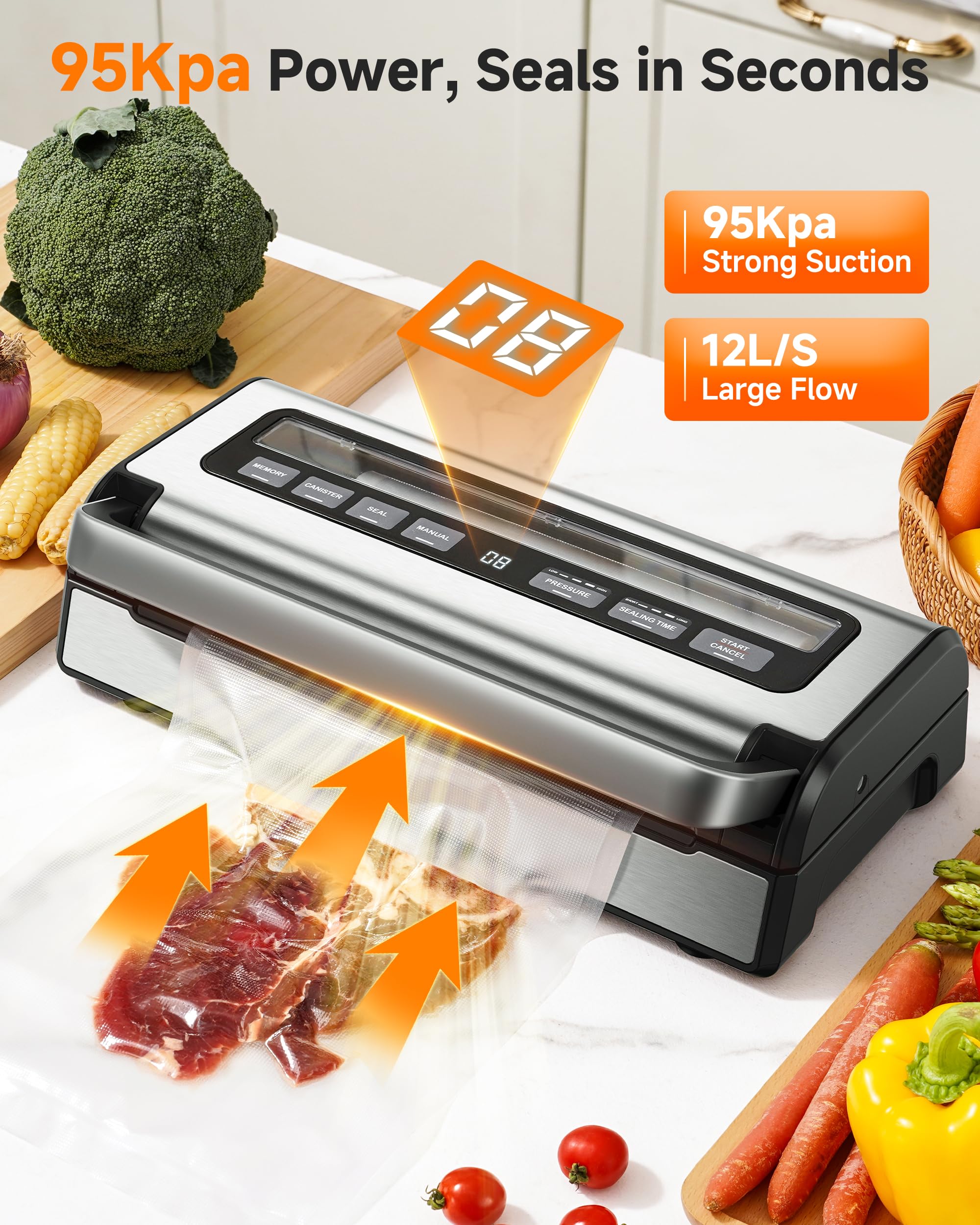 AAOBOSI nine-mode sealing for dry, moist, and liquid foods.