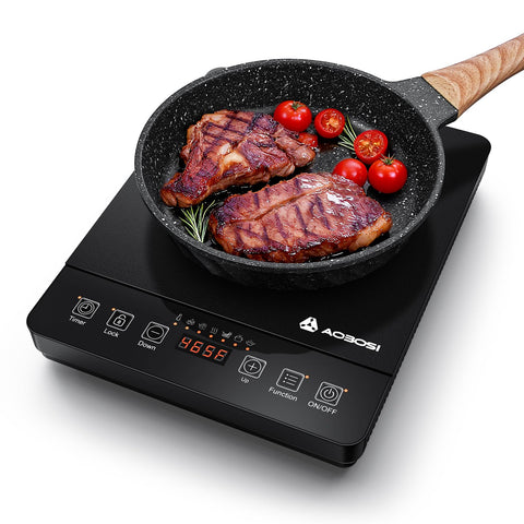 AAOBOSI portable induction cooktop front panel, compact design ideal for small kitchens