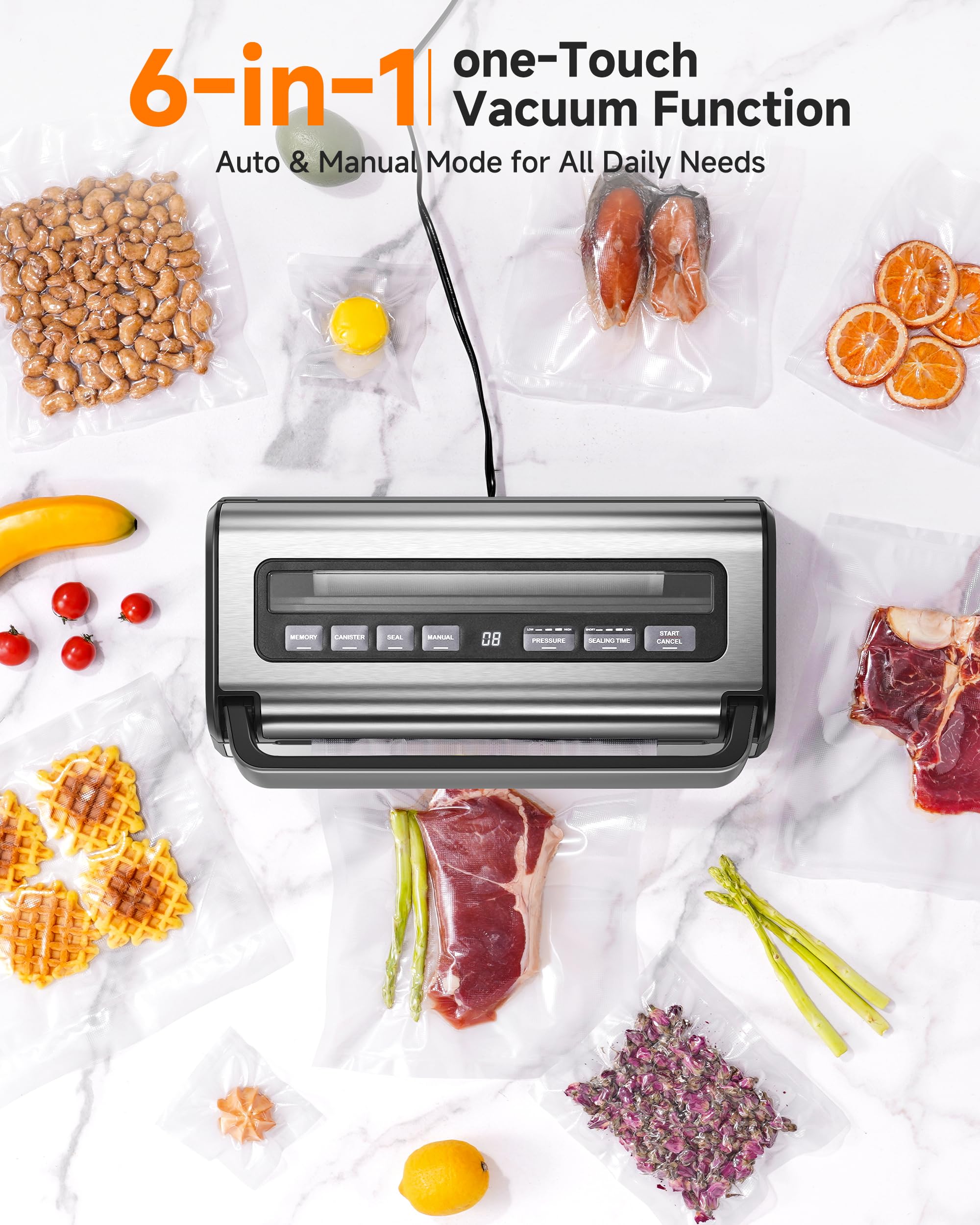 AAOBOSI vacuum sealer with accessory hose for versatile use.