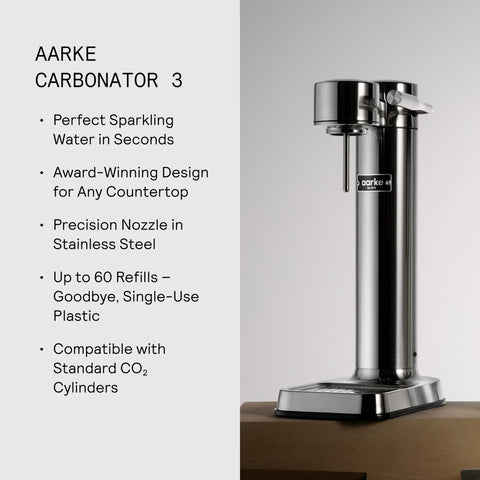 Aarke Carbonator III supports various CO2 cylinders for flexible carbonation