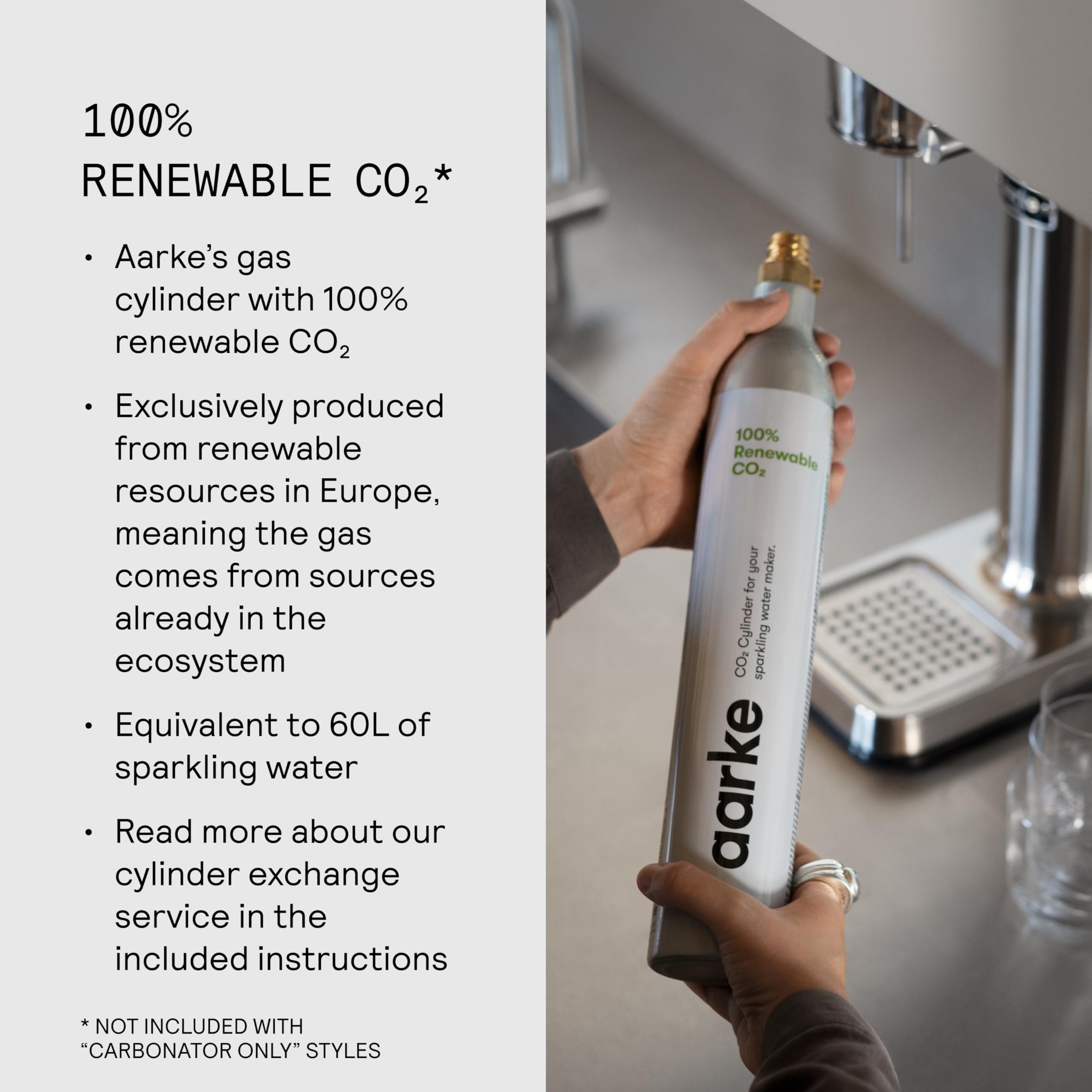 Aarke Carbonator III pours crisp sparkling water from the nozzle