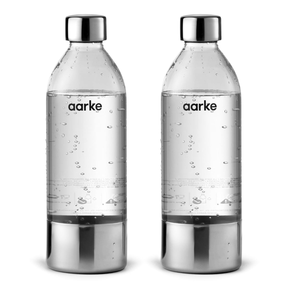 Aarke extra PET bottle front view highlights sleek design for stylish kitchen use.
