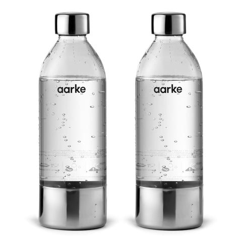 Aarke extra PET bottle front view highlights sleek design for stylish kitchen use.