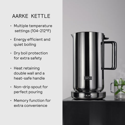 Aarke 1.2L capacity suitable for multiple cups.
