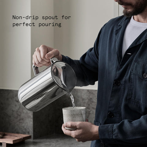 Aarke kettle features dry boil protection for safety.