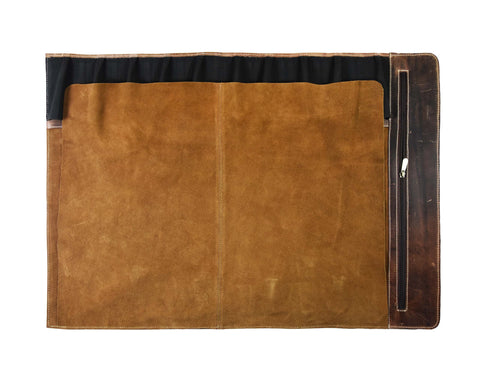 Stretch-pocket layout keeps ten knives neatly organized for quick access