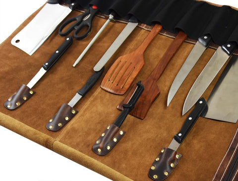 Zippered pouch stores utensils and small accessories on the go
