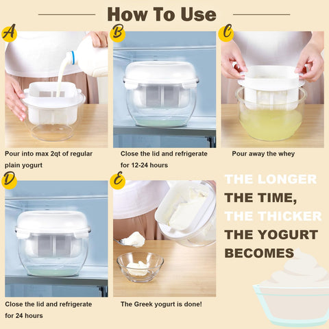 Aastrogleam Greek Yogurt Strainer lid keeps yogurt fresh while chilling