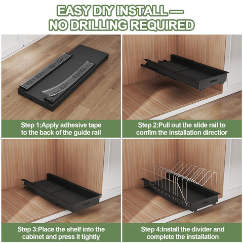 Abalter complete storage solution keeps bakeware and pans neatly arranged.