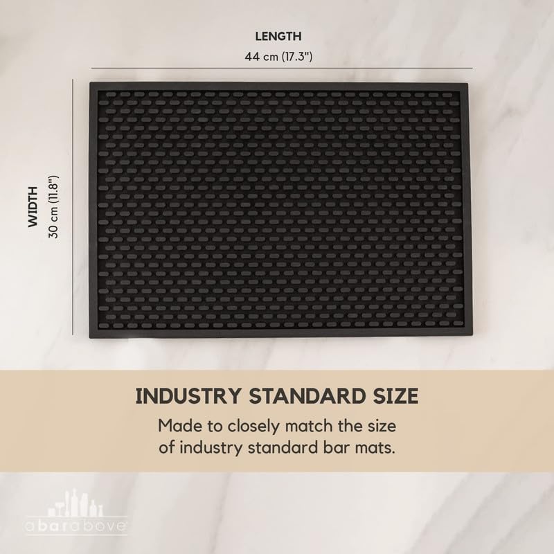 A Bar Above bar mat dishwasher-safe for effortless cleanup after service.
