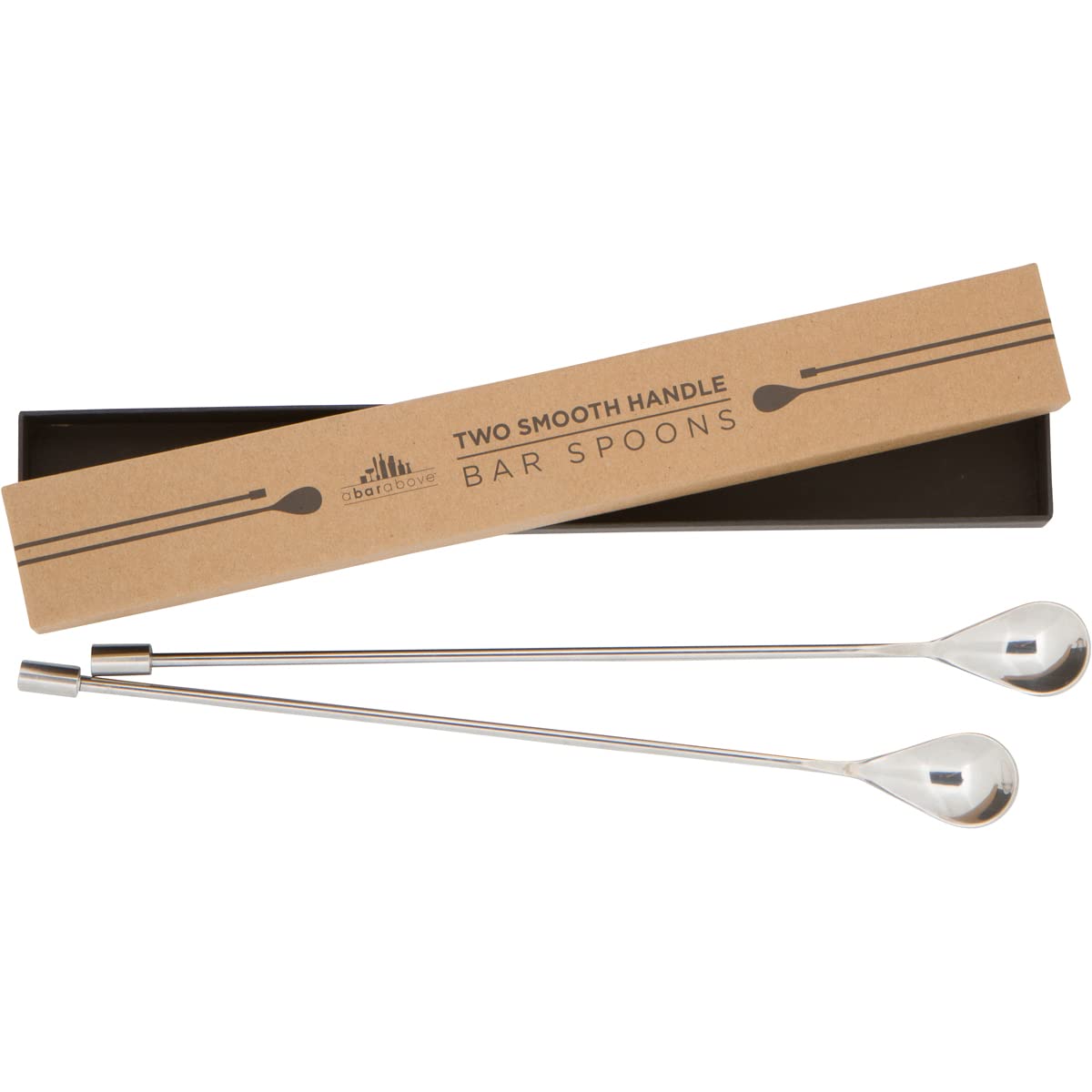 A Bar Above bar spoon set with spiral handle for precise stirring.