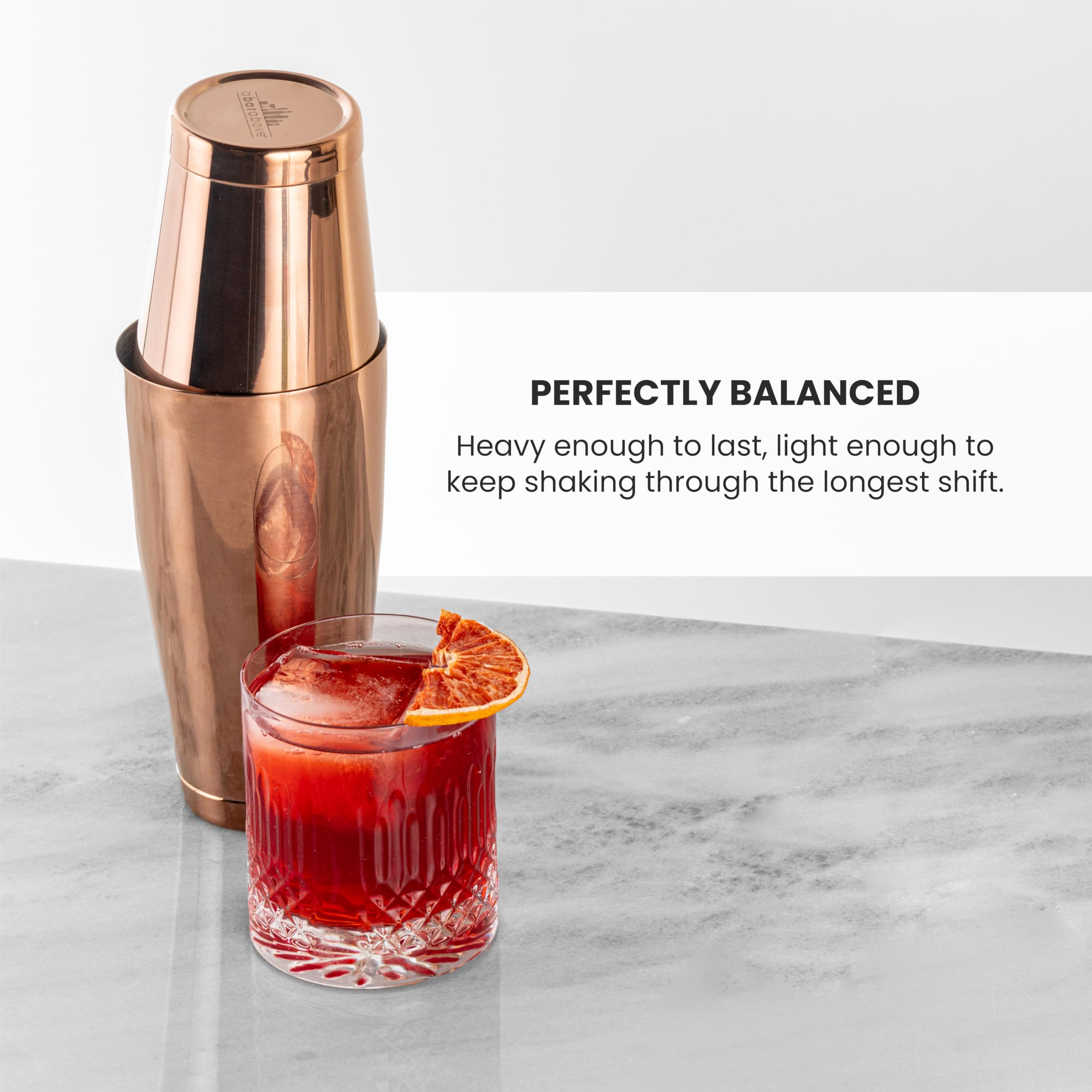 A Bar Above shaker with reinforced welds for sturdy, long-lasting base.