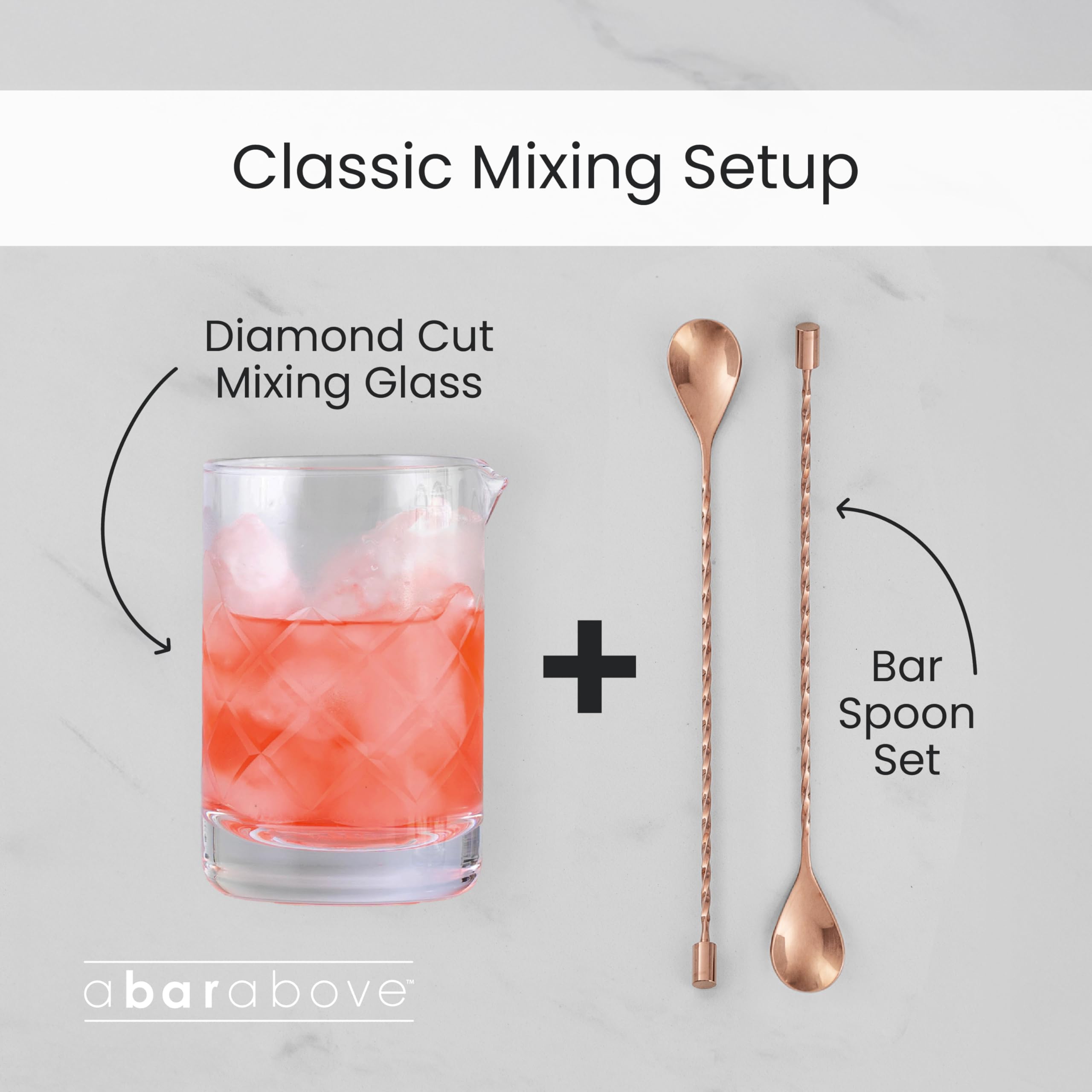 Compatible with Hawthorne and Julep strainers in setup.