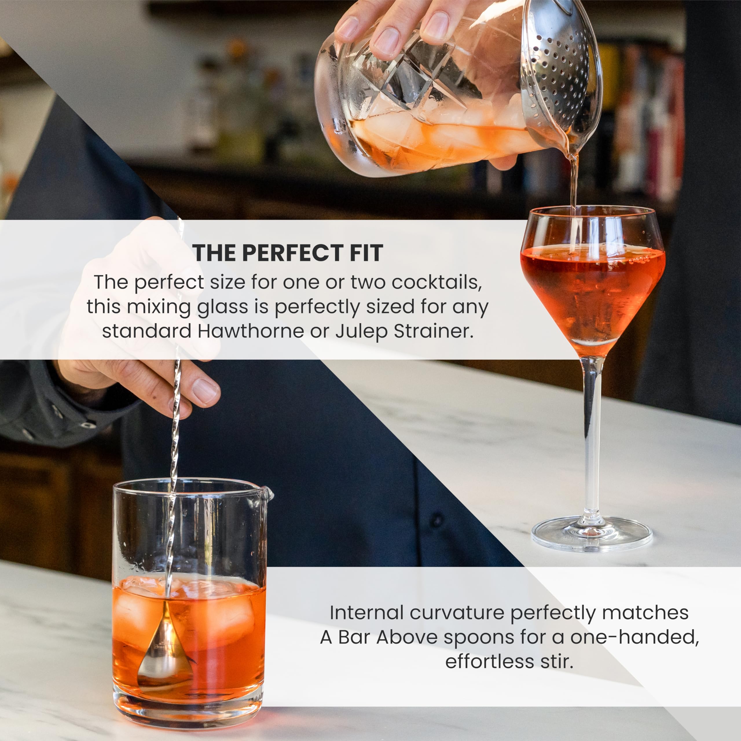 A Bar Above curved interior encourages even blending and consistent dilution.