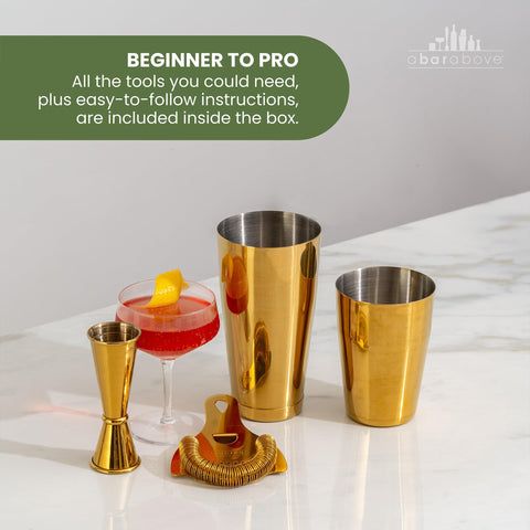 A Bar Above ergonomic design supports comfortable, faster shaking and pouring.