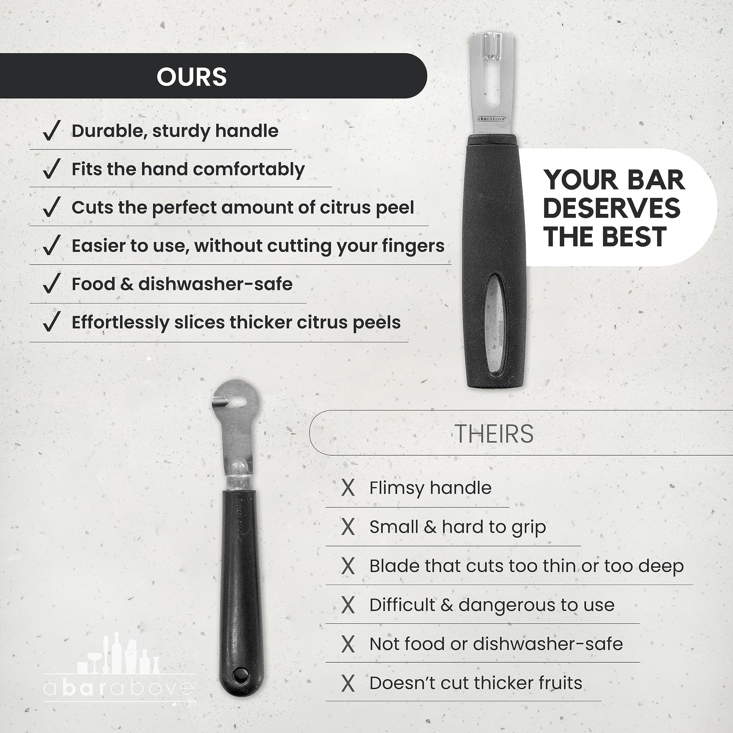 A Bar Above ergonomic slip-resistant handle supports steady use.