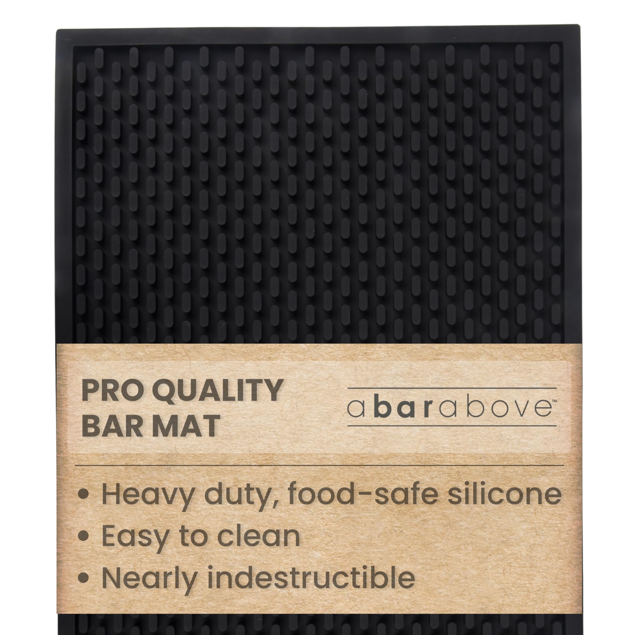 A Bar Above heavy-duty bar mat closeup showing durable silicone surface for quick cleanup.