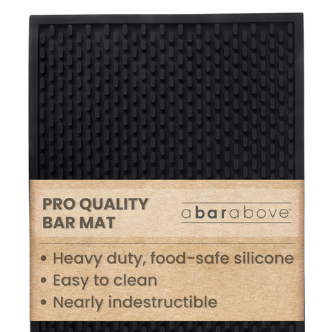 A Bar Above heavy-duty bar mat closeup showing durable silicone surface for quick cleanup.