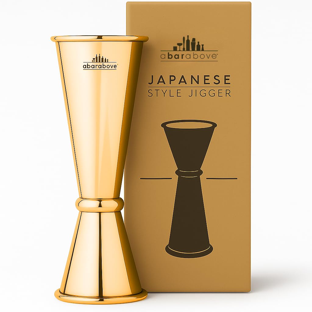 A Bar Above premium Japanese jigger showing 2oz marking for precise pours.