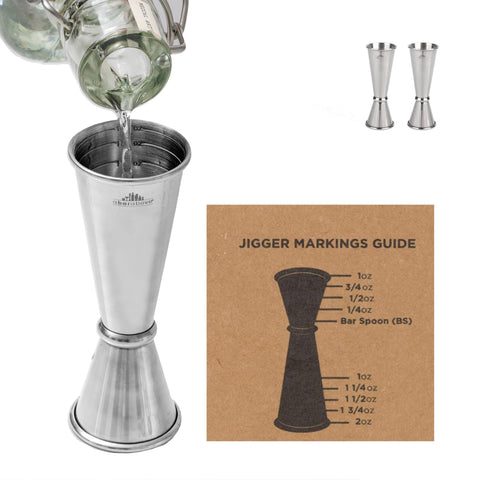 A Bar Above premium Japanese jigger with rolled lip for drip-free pouring.