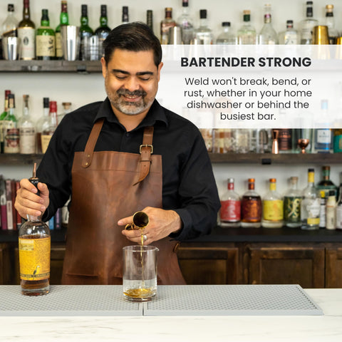 A Bar Above 304 stainless jigger with crisp markings for confident pours.
