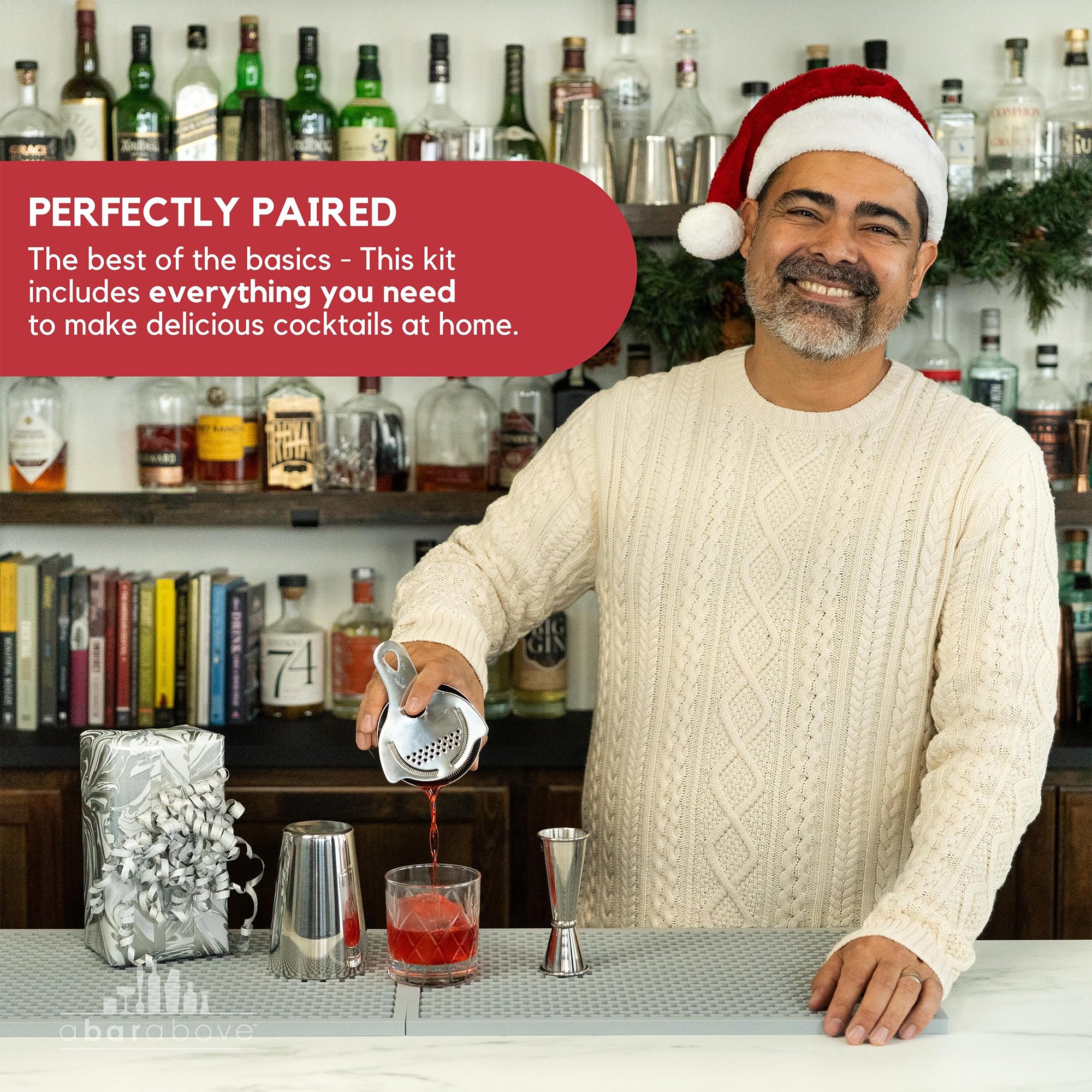 A Bar Above stainless steel construction ensures durability for busy home bars.