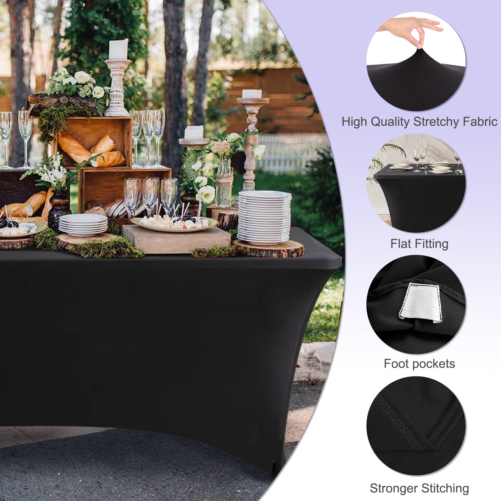 ABCCANOPY elastic hem keeps the cover secure on rectangular tables