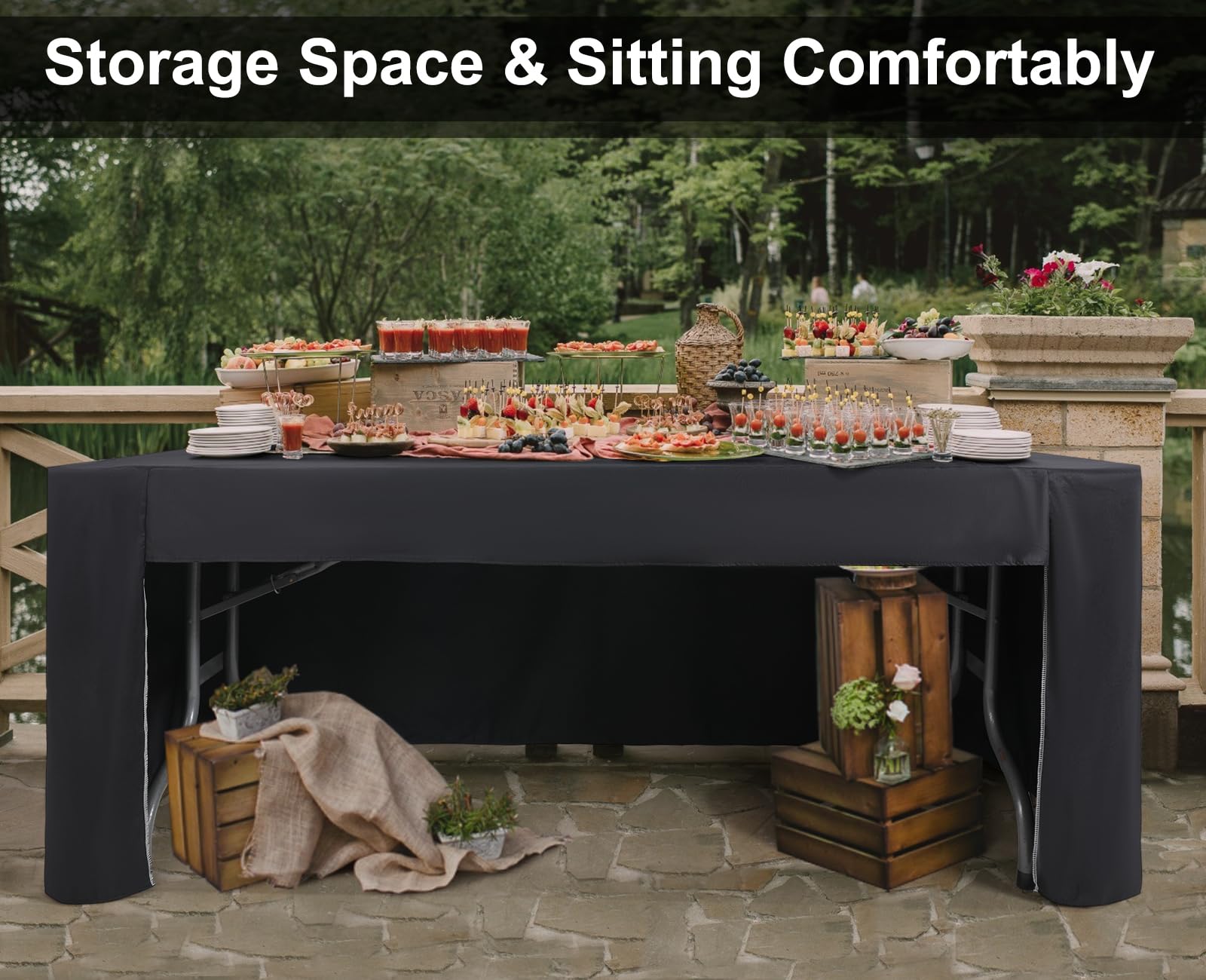ABCCANOPY tablecloth with fold-over hem for secure, elegant coverage