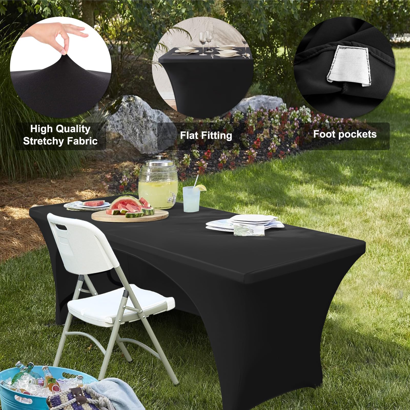 ABCCANOPY table cover with pockets design keeps legs concealed during service