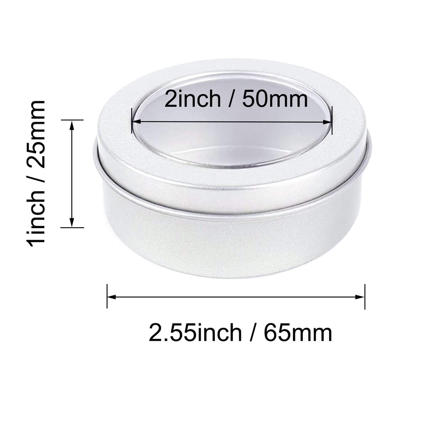 Abgream clear view window tin for locating cosmetics without opening