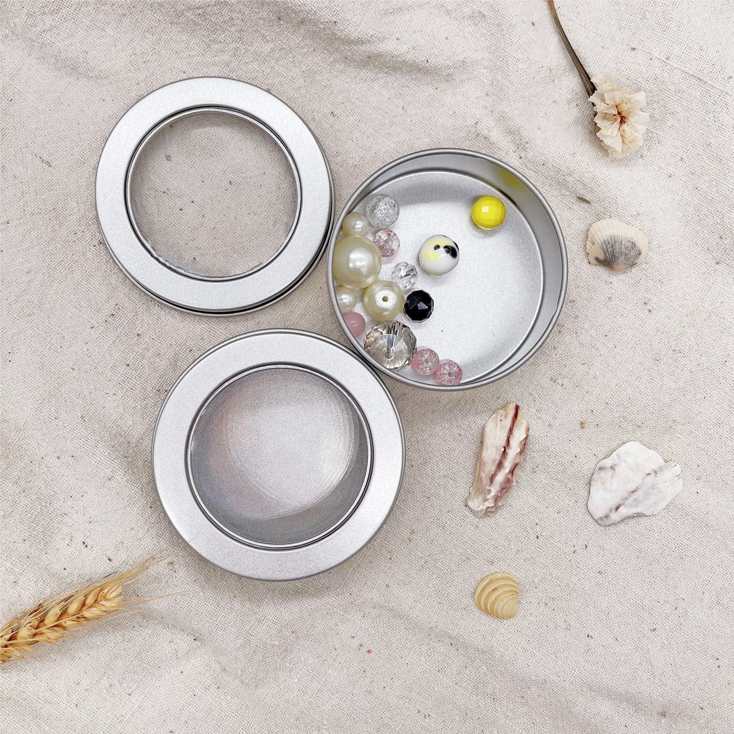 Abgream mini cosmetics sample tin stores small quantities securely