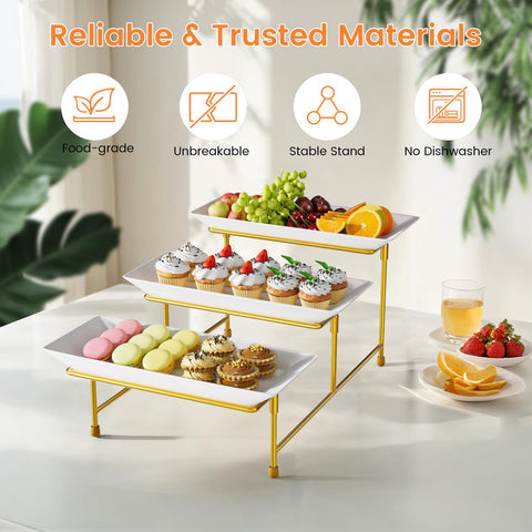 Abiglifty steel stand with non-slip feet keeping dessert display stable