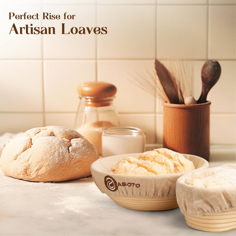 Abioto banneton basket ideal for sourdough, rye, and whole wheat dough fermentation